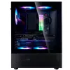 XPG Invader X Mini Midi Tower pc-behuizing, ATX/Micro-ATX/Mini-ITX, gehard glas, 5 ARGB-ventilatoren van 120 mm, USB-C, zonder voeding, zwart