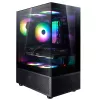 XPG Invader X Mini Midi Tower pc-behuizing, ATX/Micro-ATX/Mini-ITX, gehard glas, 5 ARGB-ventilatoren van 120 mm, USB-C, zonder voeding, zwart
