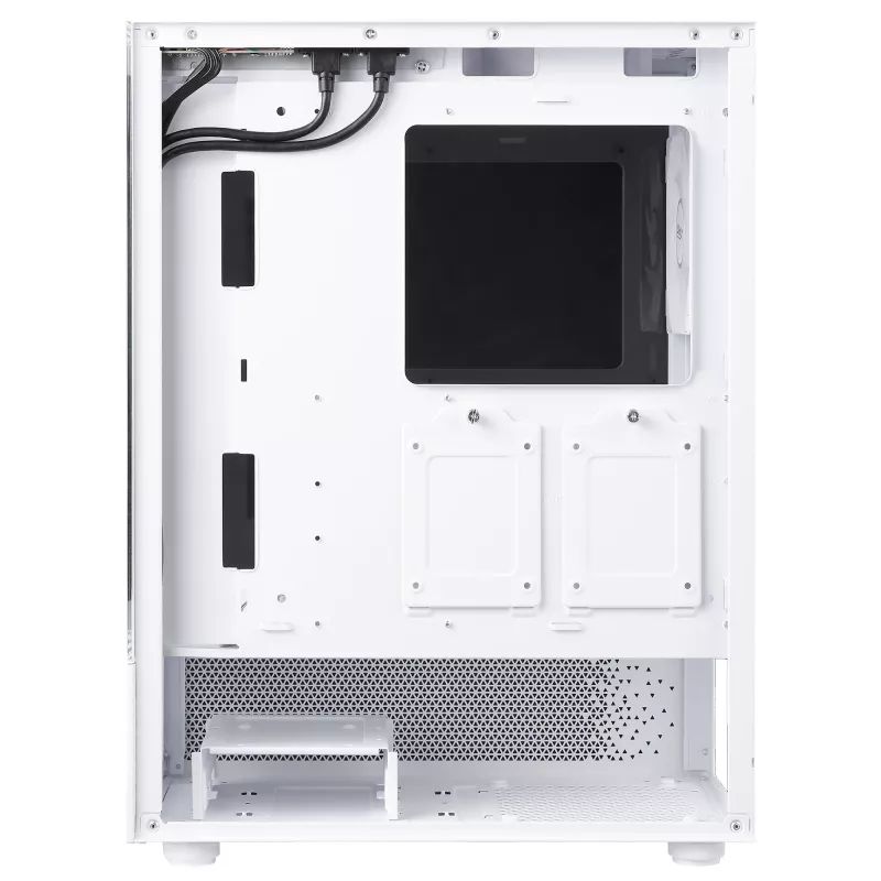 XPG Invader X Mini Midi Tower pc-behuizing, ATX/Micro-ATX/Mini-ITX, glazen panelen, 5 ARGB-ventilatoren van 120 mm, USB-C, zonder voeding, wit