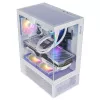 XPG Invader X Mini Midi Tower pc-behuizing, ATX/Micro-ATX/Mini-ITX, glazen panelen, 5 ARGB-ventilatoren van 120 mm, USB-C, zonder voeding, wit
