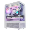 XPG Invader X Mini Midi Tower pc-behuizing, ATX/Micro-ATX/Mini-ITX, glazen panelen, 5 ARGB-ventilatoren van 120 mm, USB-C, zonder voeding, wit