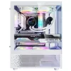 XPG Invader X Mini Midi Tower pc-behuizing, ATX/Micro-ATX/Mini-ITX, glazen panelen, 5 ARGB-ventilatoren van 120 mm, USB-C, zonder voeding, wit