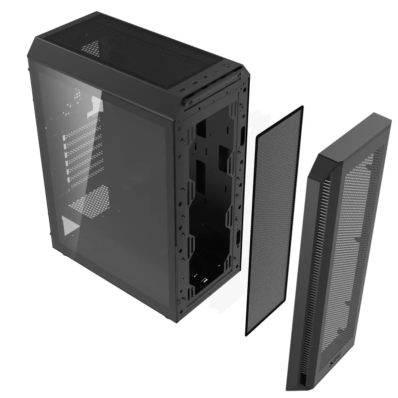 XPG VALOR AIR PLUS MID-TOWER behuizing zwart, midi tower, pc, zwart, ATX, micro ATX, Mini-ITX, SPCC, 16 cm