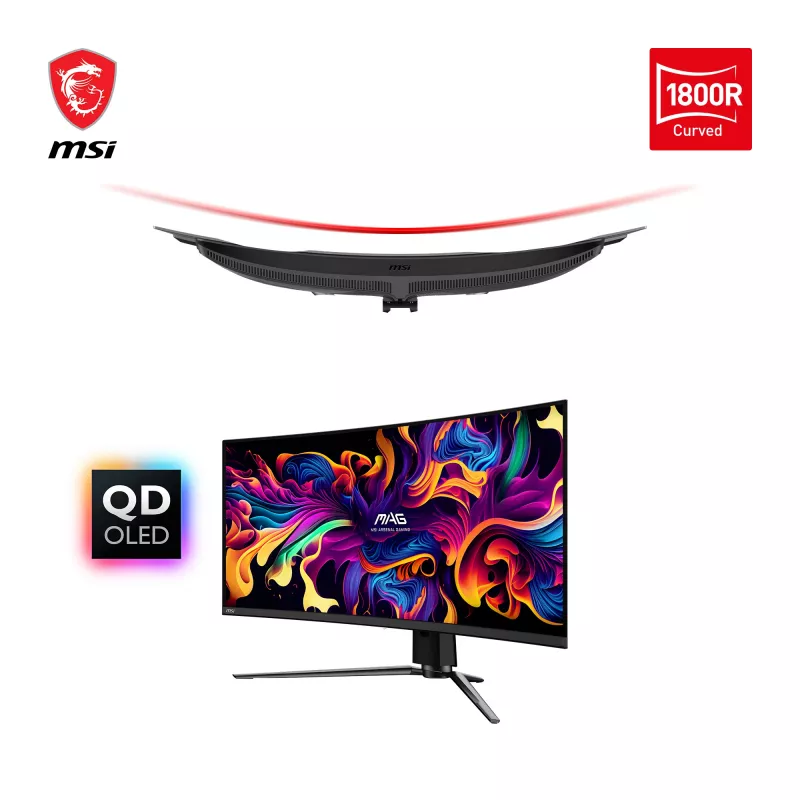 MSI MAG 341CQPDE QD-OLED computermonitor 86,4 cm (34 inch) 3440 x 1440 pixel UltraWide Quad HD zwart