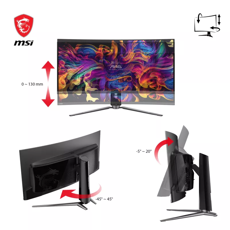 MSI MAG 341CQPDE QD-OLED computermonitor 86,4 cm (34 inch) 3440 x 1440 pixel UltraWide Quad HD zwart