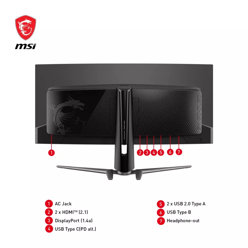 MSI MAG 341CQPDE QD-OLED computermonitor 86,4 cm (34 inch) 3440 x 1440 pixel UltraWide Quad HD zwart