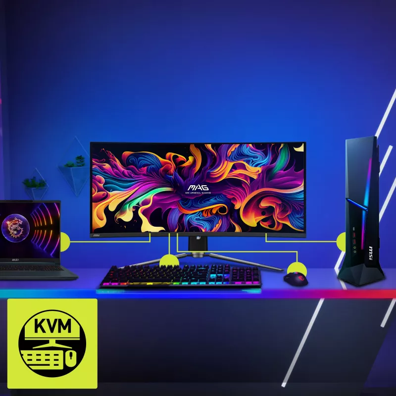 MSI MAG 341CQPDE QD-OLED computermonitor 86,4 cm (34 inch) 3440 x 1440 pixel UltraWide Quad HD zwart