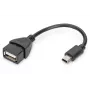 DIGITUS USB 2.0 adapterkabel, OTG, Type Mini-B - A M/F, 20cm, USB 2.0 conform, zwart