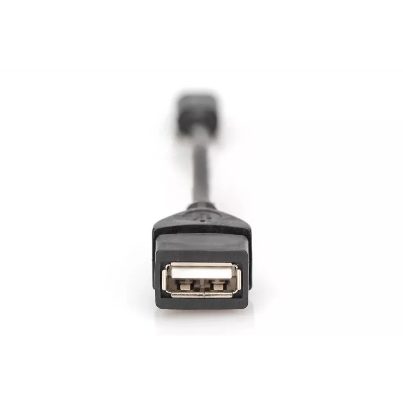 DIGITUS USB 2.0 adapterkabel, OTG, Type Mini-B - A M/F, 20cm, USB 2.0 conform, zwart