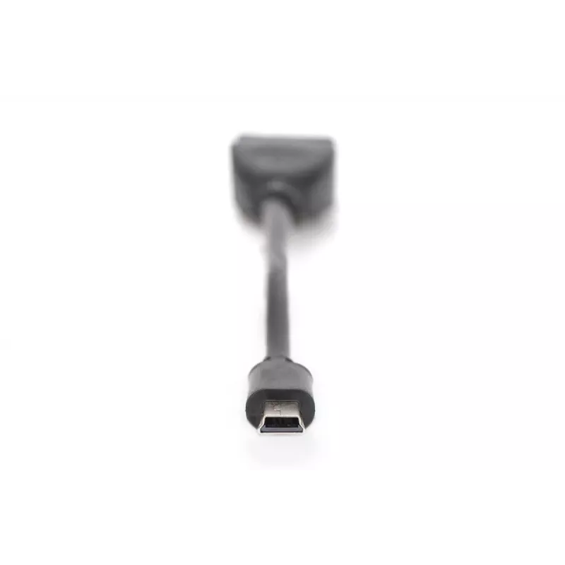 DIGITUS USB 2.0 adapterkabel, OTG, Type Mini-B - A M/F, 20cm, USB 2.0 conform, zwart