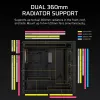 PC-behuizing CORSAIR FRAME 5000D RS ARGB midi-tower zwart — ATX, ondersteunt 3x140mm frontventilatoren, 2,5/3,5-inch drives