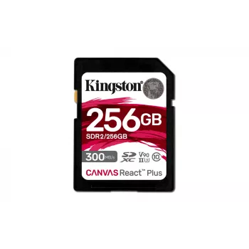 Kingston Technology 256 GB Canvas React Plus SDXC UHS-II 300R/260W U3 V90 voor Full HD/4K/8K