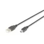 DIGITUS USB 2.0 aansluitkabel, Type-A - Mini-B (5-polig) M/M, 3 m, USB 2.0-conform, zwart