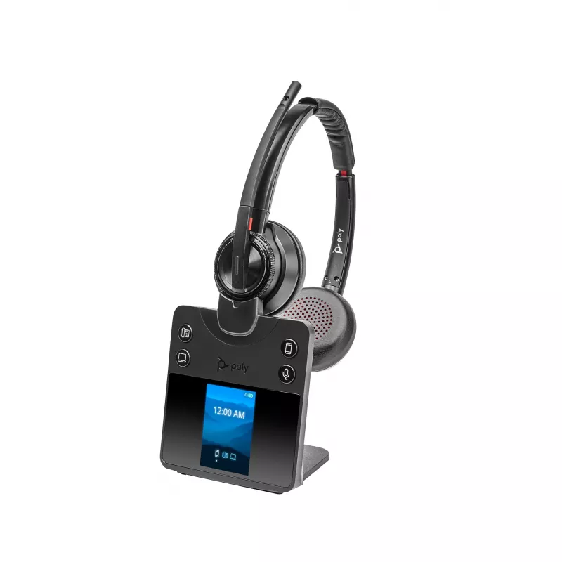 HP Poly Savi 8420 Office stereo DECT 1880-1900 MHz headset, draadloos, kantoor/callcenter, 160 g, headset, zwart
