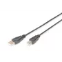 DIGITUS ASSMANN USB 2.0 aansluitkabel, Type-A - B M/M, 5 m USB 2.0-conform zwart