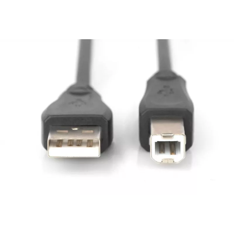DIGITUS ASSMANN USB 2.0 aansluitkabel, Type-A - B M/M, 5 m USB 2.0-conform zwart