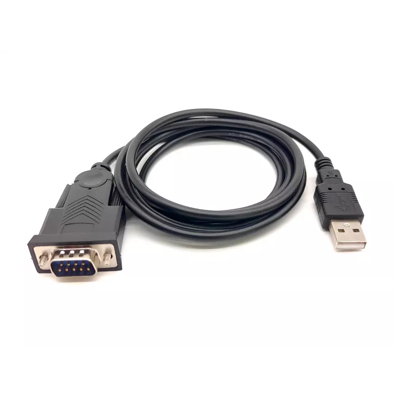 Equip USB-A naar serieel (DB9) kabel, M/M 1,5m, zwart, 1,5 m, USB Type-A, DB-9, stekker, stekker