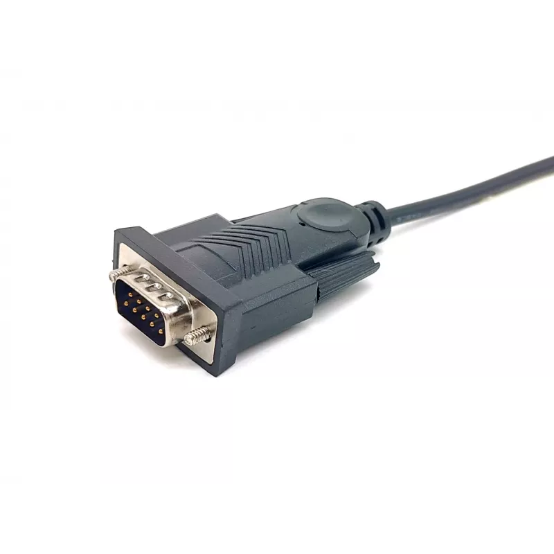 Equip USB-A naar serieel (DB9) kabel, M/M 1,5m, zwart, 1,5 m, USB Type-A, DB-9, stekker, stekker