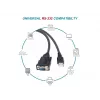 Equip USB-A naar serieel (DB9) kabel, M/M 1,5m, zwart, 1,5 m, USB Type-A, DB-9, stekker, stekker