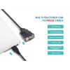 Equip USB-A naar serieel (DB9) kabel, M/M 1,5m, zwart, 1,5 m, USB Type-A, DB-9, stekker, stekker