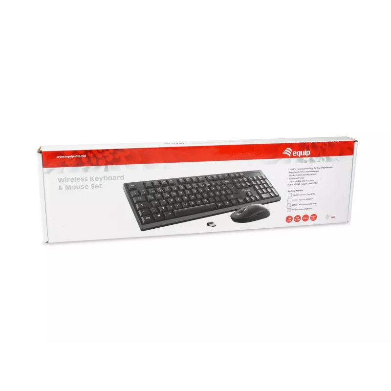 Equip draadloze toetsenbord- en muisset PT-layout volledige grootte 105 toetsen