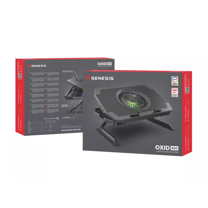 GENESIS Oxid 850 laptop-koelpad 43,9 cm (17,3 inch) 2500 tpm zwart