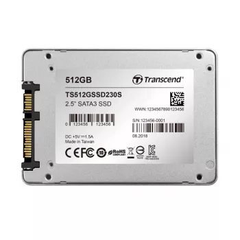 TRANSCEND SSD 230s 512GB 2,5 inch SATA III 6Gb/s TLC aluminium behuizing