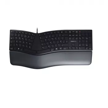 Bedraad ergonomisch full-size-toetsenbord Cherry KC 4500 ERGO zwart USB QWERTY UK 109 toetsen gebogen layout handpalmsteun 1,8 m kabel