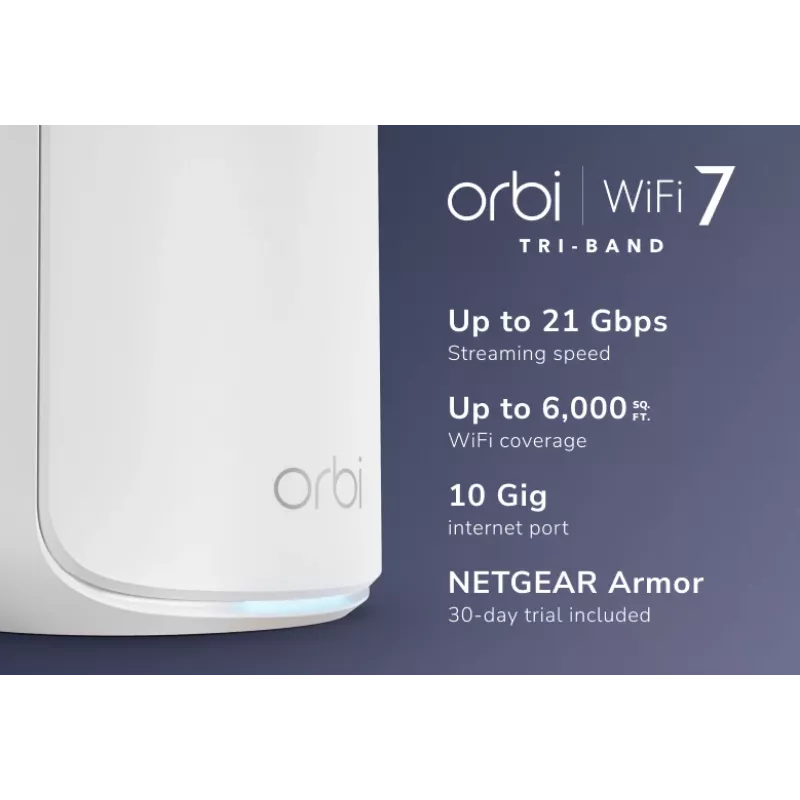 NETGEAR Orbi 870 tri-band (2,4 GHz / 5 GHz / 6 GHz) Wi-Fi 7 (802.11be) wit 4 intern