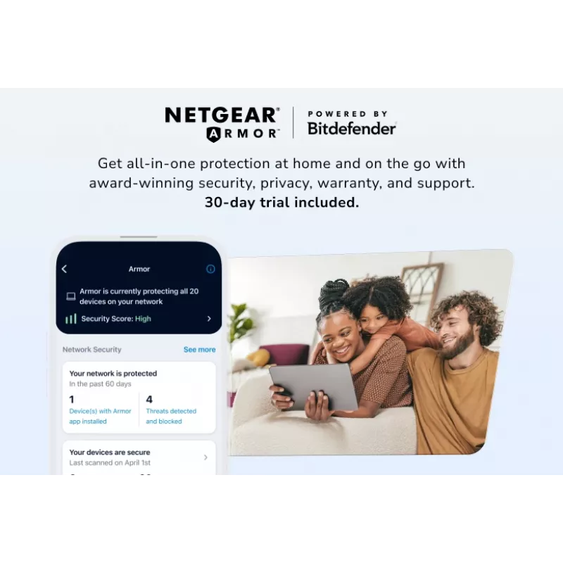 NETGEAR Orbi 870 tri-band (2,4 GHz / 5 GHz / 6 GHz) Wi-Fi 7 (802.11be) wit 4 intern