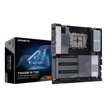 GIGABYTE TRX50 AI TOP-2B moederbord - AMD Ryzen Threadripper PRO 7000 CPU's, 16+8+4 fasen digitale VRM, tot 5200 MHz DDR5, 4x PCIe 5.0 M.2, Wi-Fi 7, 10 GbE LAN, USB 4