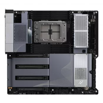 GIGABYTE TRX50 AI TOP-2B moederbord - AMD Ryzen Threadripper PRO 7000 CPU's, 16+8+4 fasen digitale VRM, tot 5200 MHz DDR5, 4x PCIe 5.0 M.2, Wi-Fi 7, 10 GbE LAN, USB 4