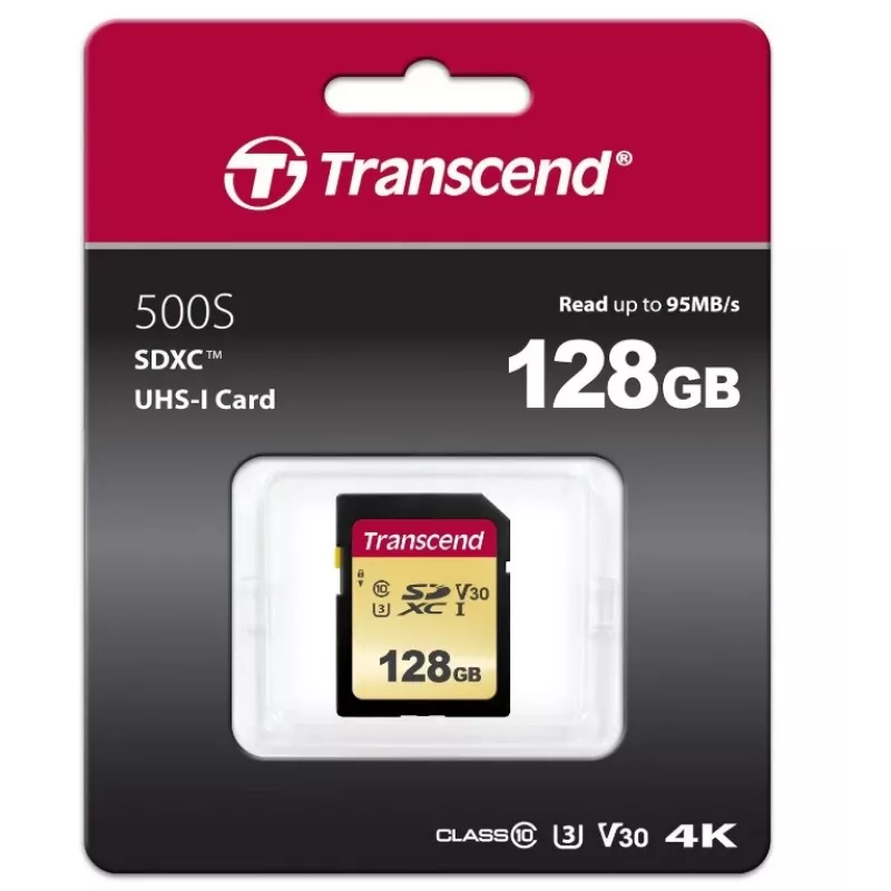 Flashgeheugen Transcend 128 GB SDXC UHS-I 500S