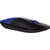 HP Z3700 blauwe draadloze muis, voor beide handen, optisch, RF draadloos, 1200 DPI, blauw