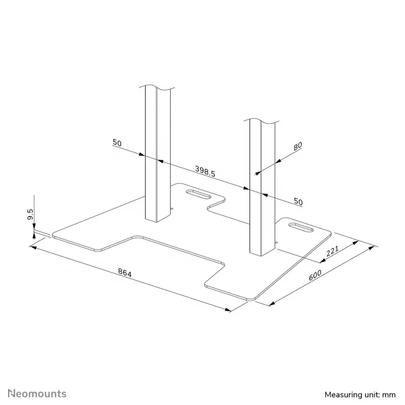 Neomounts AFP-875BL bodemplaat - vastschroefbaar