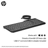 HP 405 multi-device verlicht bedraad toetsenbord, volledig formaat (100%), bedraad, USB, membraan, zwart