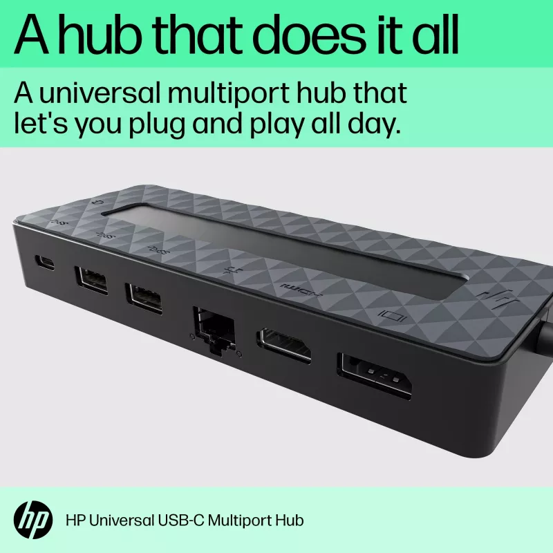 HP Universal USB-C multiport hub USB 3.2 Gen 1 Type-C zwart