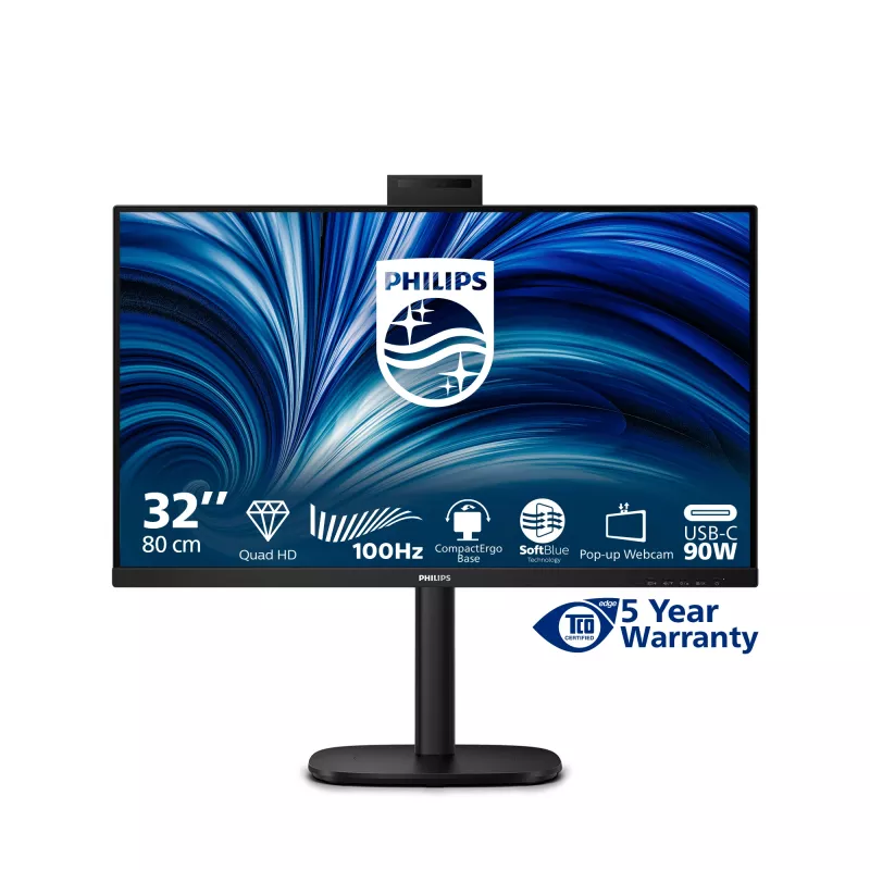 Philips 3000 serie 32B2U3601H/00 Computerscherm 80 cm (31,5 inch) 2560 x 1440 Pixel Quad HD LCD Zwart