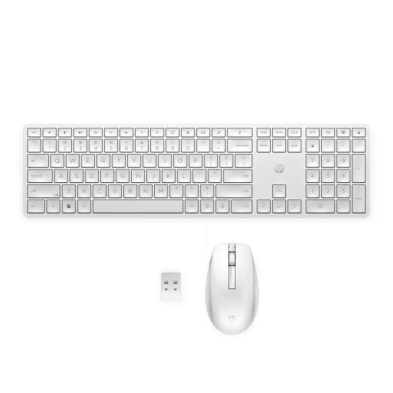Draadloze toetsenbord- en muisset HP 655 volledig formaat Wit
