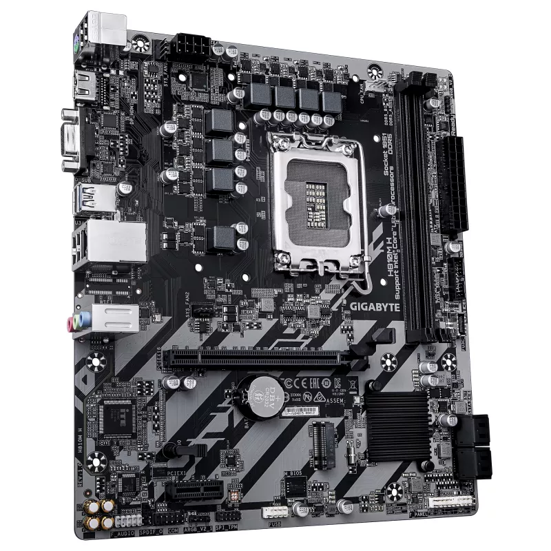 Moederbord GIGABYTE H810M H Micro ATX, Intel H810 chipset, LGA 1851, DDR5, 2x DIMM tot 128 GB, PCIe 4.0, HDMI 2.1