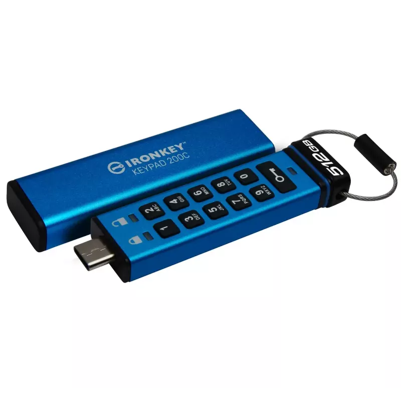 USB-STICK 512GB Kingston IronKey Keypad 200C AES-256 USB-C retail