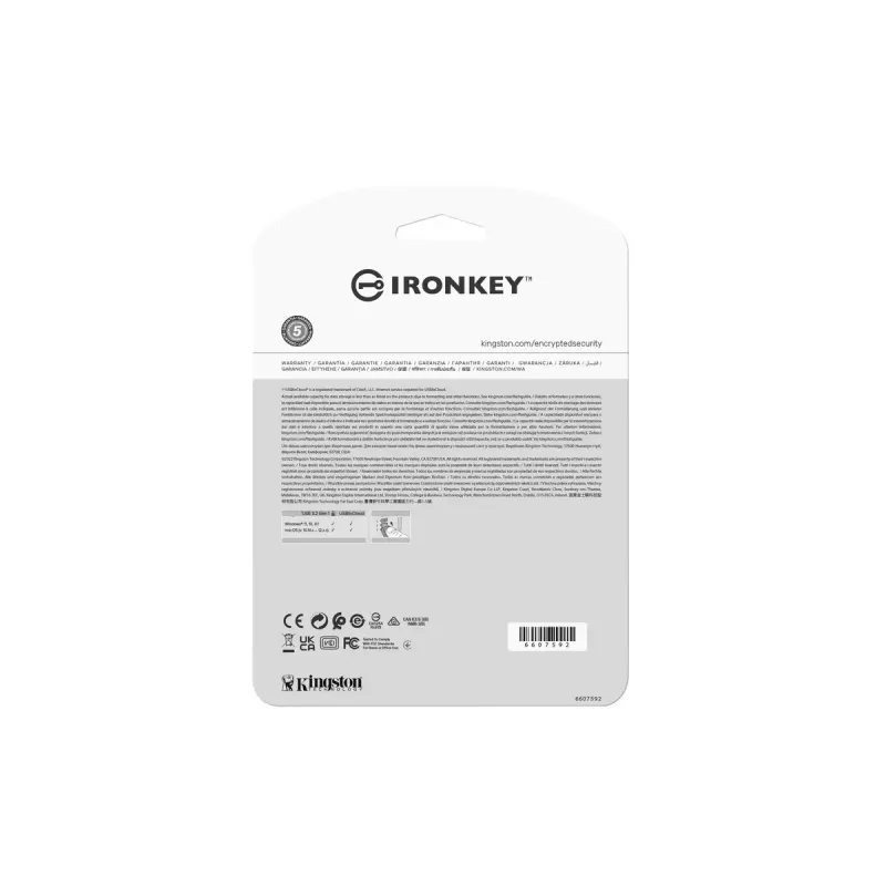 Kingston Technology IronKey 128GB IKLP50 AES USB met 256-bits versleuteling