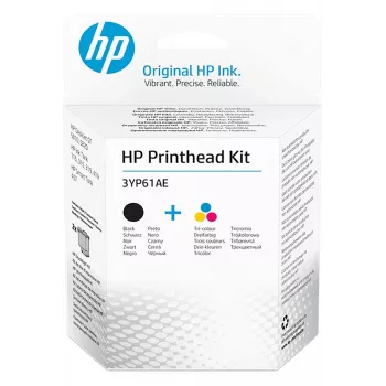 HP 3YP61AE printkopkit zwart/driekleurig GT, zwart, cyaan, magenta, geel, pigmentinkt, kleurstofinkt, 2 stuks