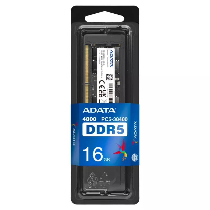 SO-DIMM 16 GB DDR5-4800, werkgeheugen zwart, AD5S480016G-S, Premier