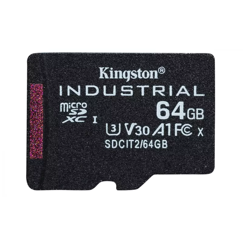 Kingston Technology 64 GB microSDXC Industrial C10 A1 pSLC-kaart + SD-adapter