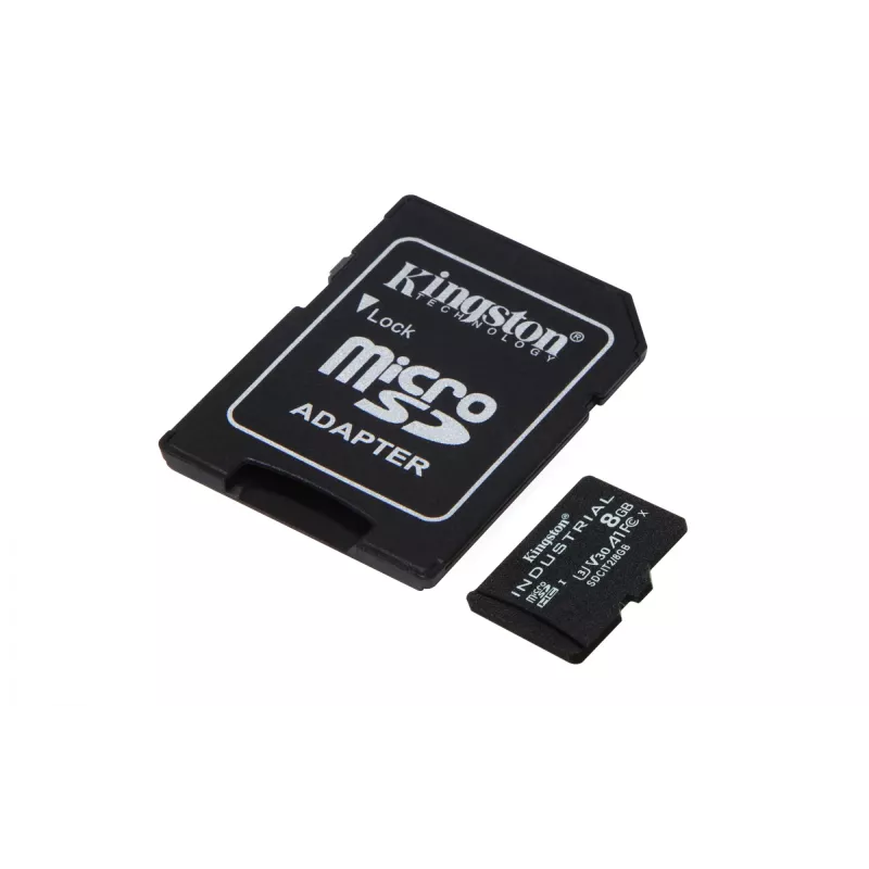 Kingston Technology 8GB microSDHC Industrial C10 A1 pSLC-kaart + SD-adapter