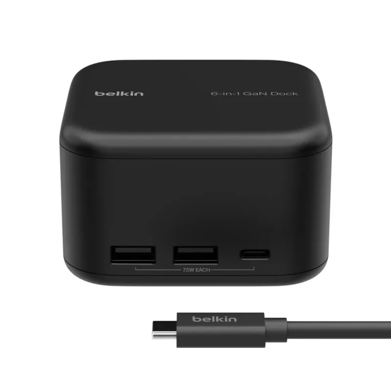 BELKIN USB-C 6-in-1 Core GaN-dock zwart