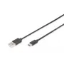 DIGITUS ASSMANN USB Type-C verbindingskabel, Type-C naar A M/M, 1m 3A, 480MB, versie 2.0, zwart