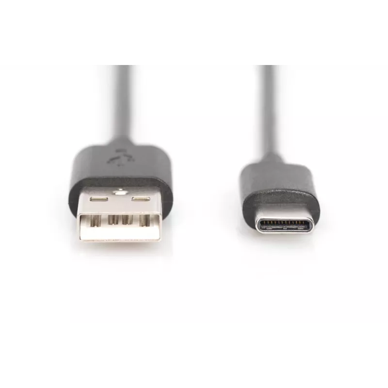DIGITUS ASSMANN USB Type-C verbindingskabel, Type-C naar A M/M, 1m 3A, 480MB, versie 2.0, zwart