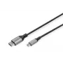 DIGITUS mini DP naar DP 8K 60 Hz. DP 1.4 aluminium behuizing zwart 2 m